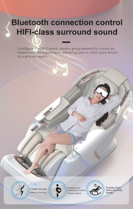 SPINE JADEX 4D Full Body Massage Chair Zero Gravity For Stress, Pain Relief Electric Massage Chair AI Intelligent Core Manipulator With Large Screen AI Voice Control Thermostating Heating Massage Chair (VS 901)