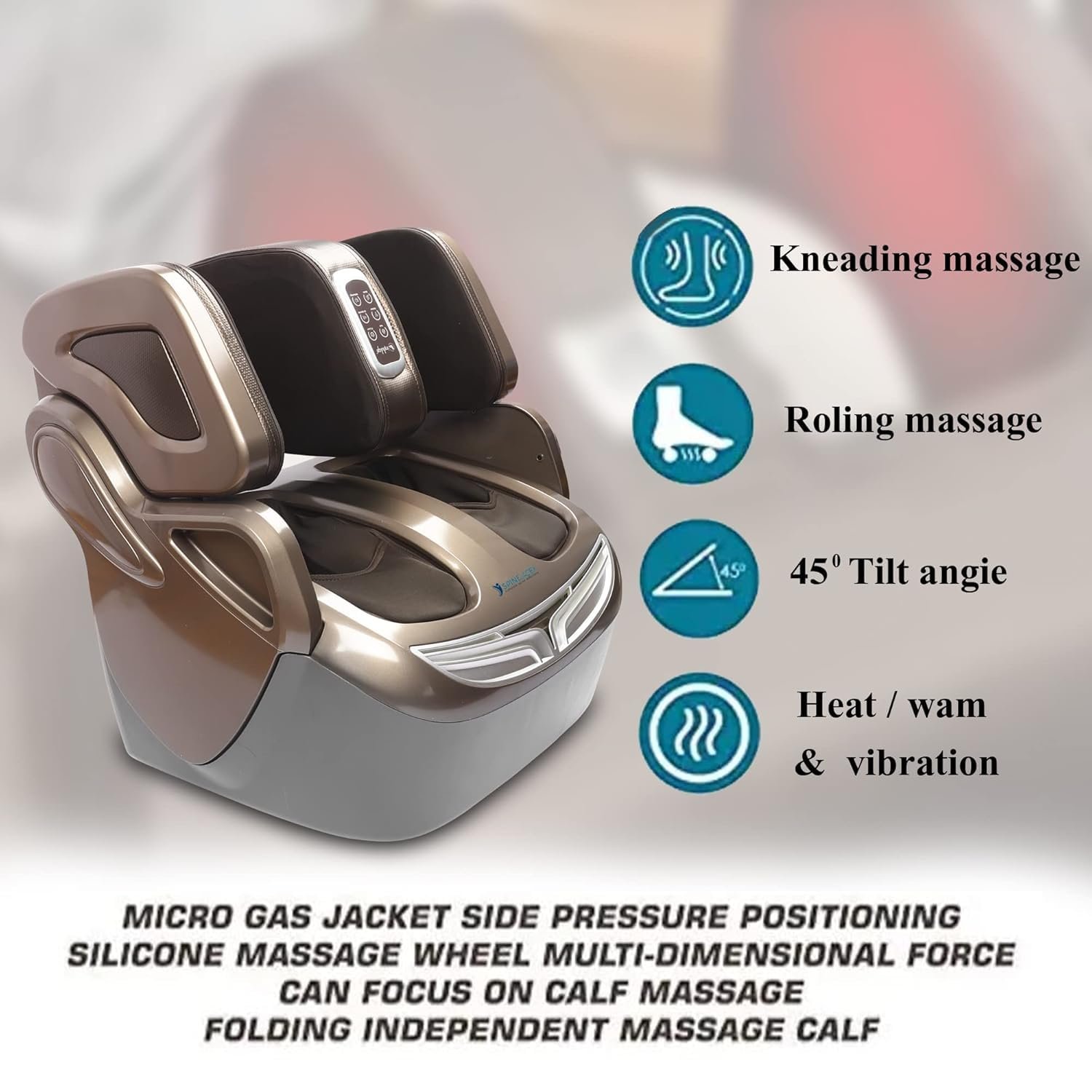 SpineJadex Premium Leg & Calf Massager with Heat Therapy & Deep Kneading Massage - Image 2