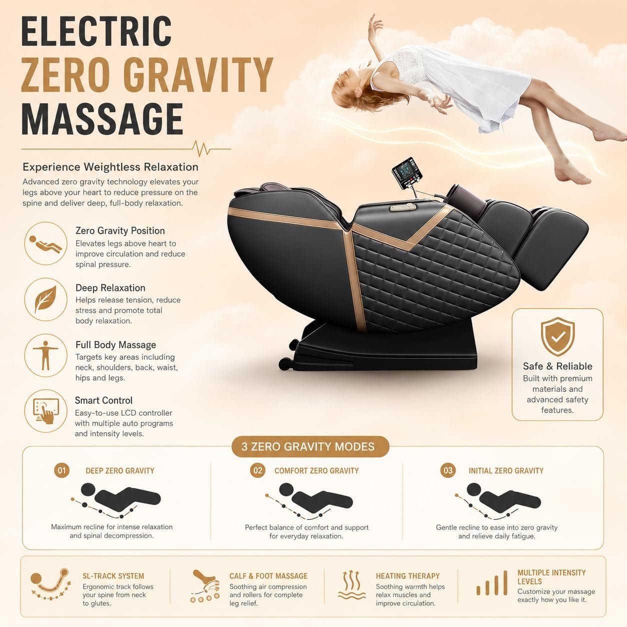 SpineJadex Advanced 3D Full Body Massage Chair with Zero Gravity, Air Compression & Bluetooth - Image 2